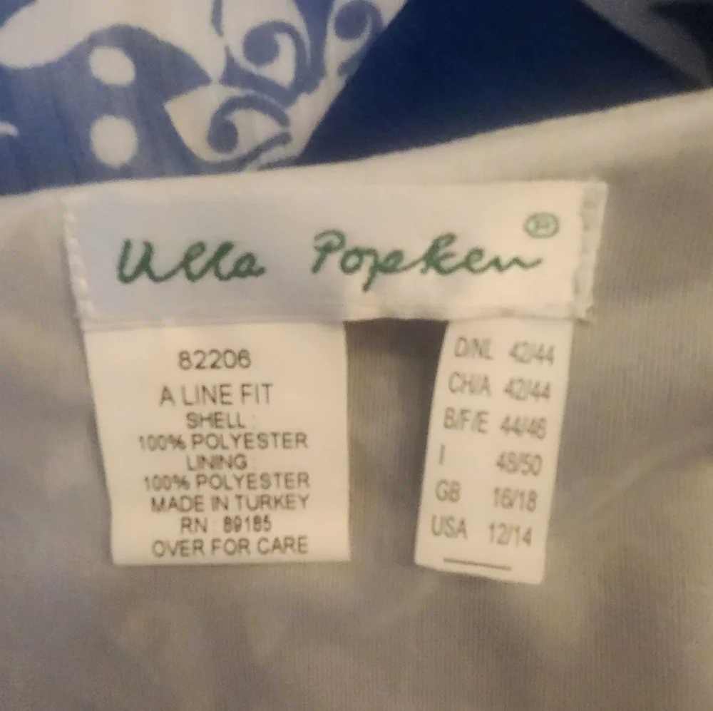 Ulla Popken Blue and White Abstract Floral Maxi Dress 12/14 (5658) - Picture 5 of 6